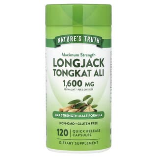 Nature's Truth, Ginseng de Malasia tongkat ali, Concentración máxima, 120 cápsulas de liberación rápida (800 mg por cápsula)