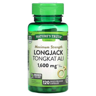 Nature's Truth, Longjack, Tongkat ali, 1600 mg, 120 cápsulas de liberación rápida (800 mg por cápsula)