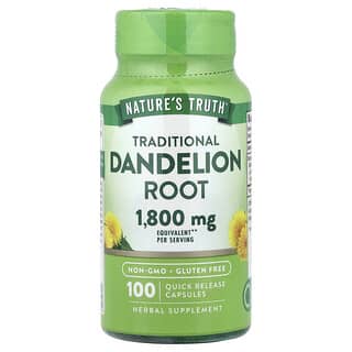 Nature's Truth, Racine de pissenlit, 100 capsules à libération rapide (900 mg pièce)