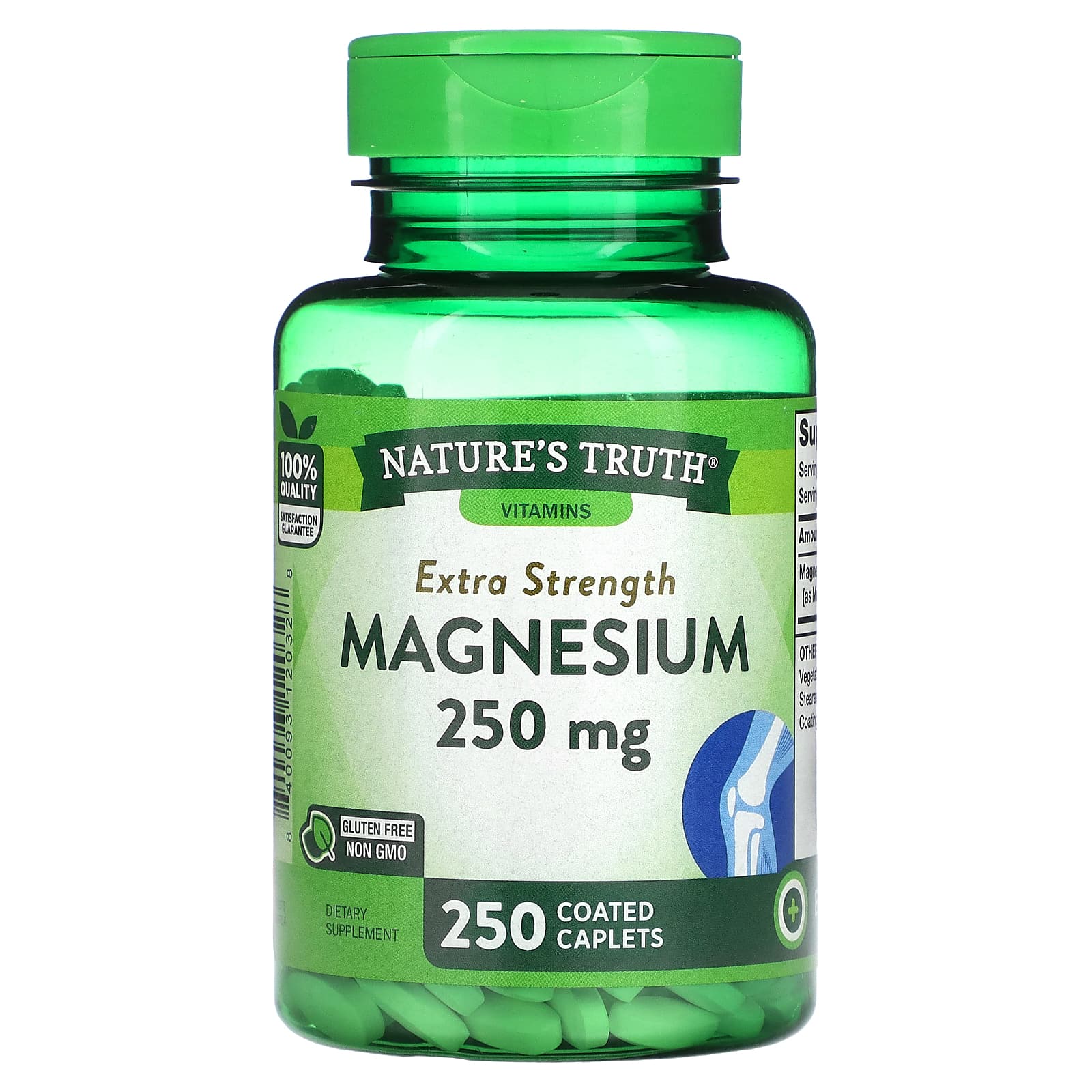Nature's Truth, Magnesium, Extra Strength, 250 mg, Coated Caplets