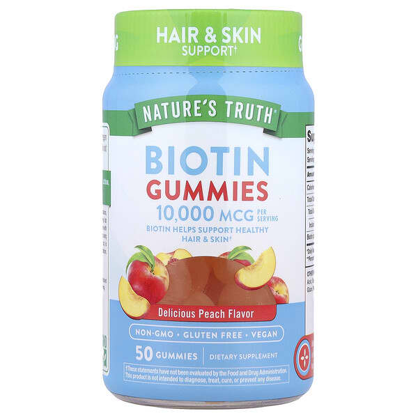 Nature's Truth, 비오틴 구미젤리, 구미젤리 50개(구미젤리 1개당 5,000mcg)
