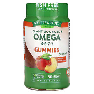 Nature's Truth, Plant Sourced Omega 3-6-7-9 Gummies, Peach, 50 Vegan Gummies
