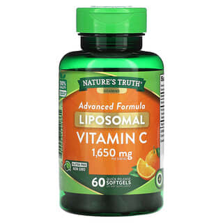 Nature's Truth, Lipozomal C Vitamini, Gelişmiş Formül, 1.650 mg, 60 Hızlı Salınımlı Softjel (Kapsül başına 550 mg)