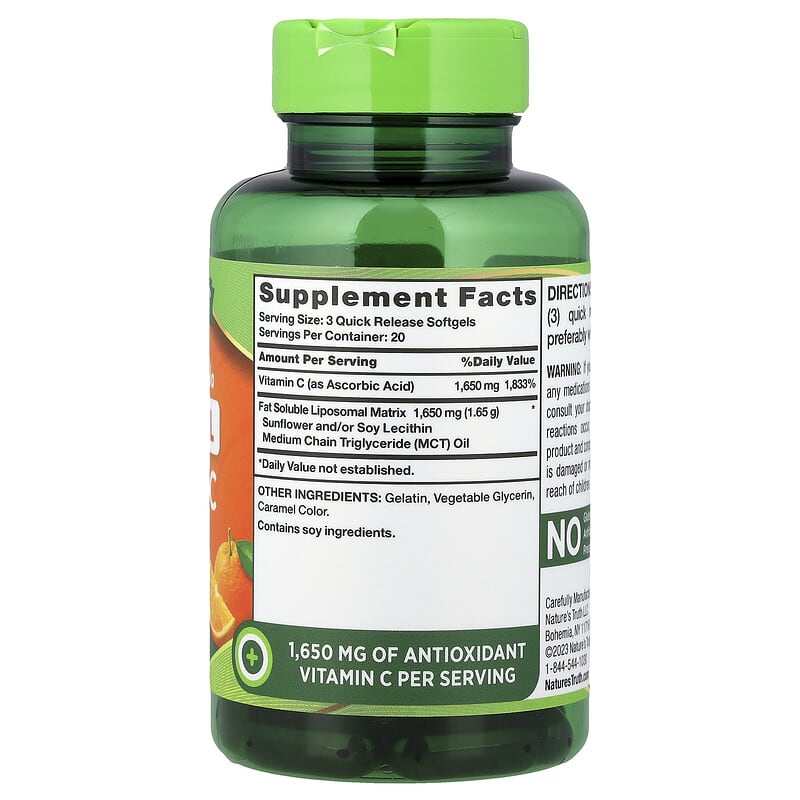 lipo c ingredients Liposomal Vitamin C, Advanced Formula, 60 Quick Release Softgels