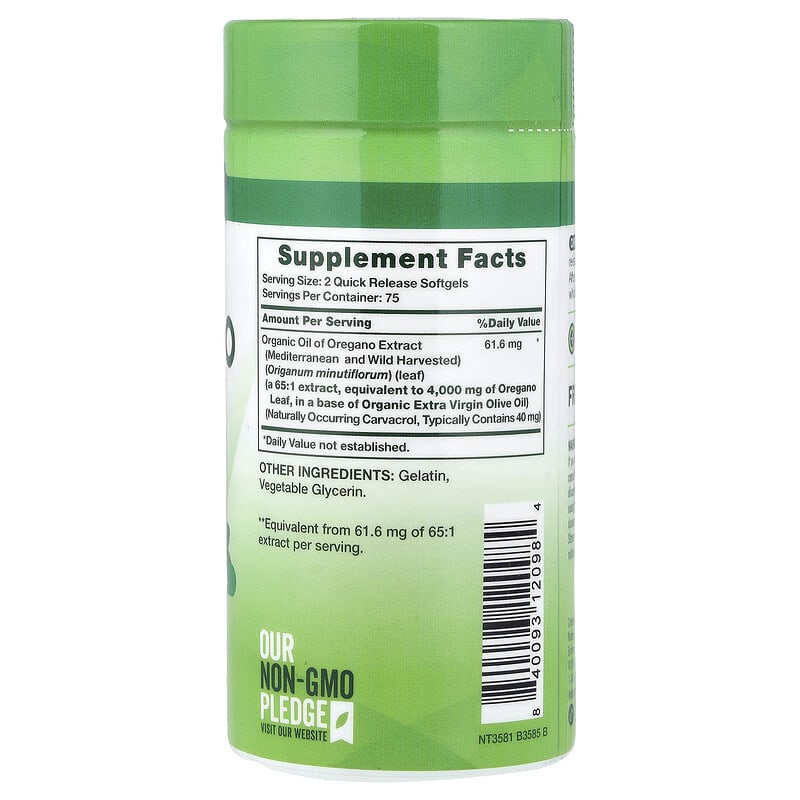 Oil of Oregano, 150 Quick Release Softgels (2,000 mg per Softgel)