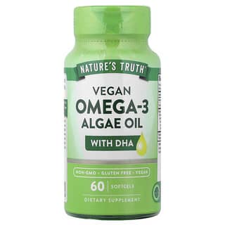 Nature's Truth, Vegan Omega-3 Algae Oil with DHA, 200 mg, 60 Vegan Softgels