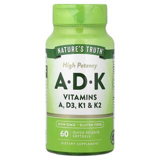 Nature's Truth, Hochwirksames A, D, K, 60 Weichkapseln mit schneller Freisetzung