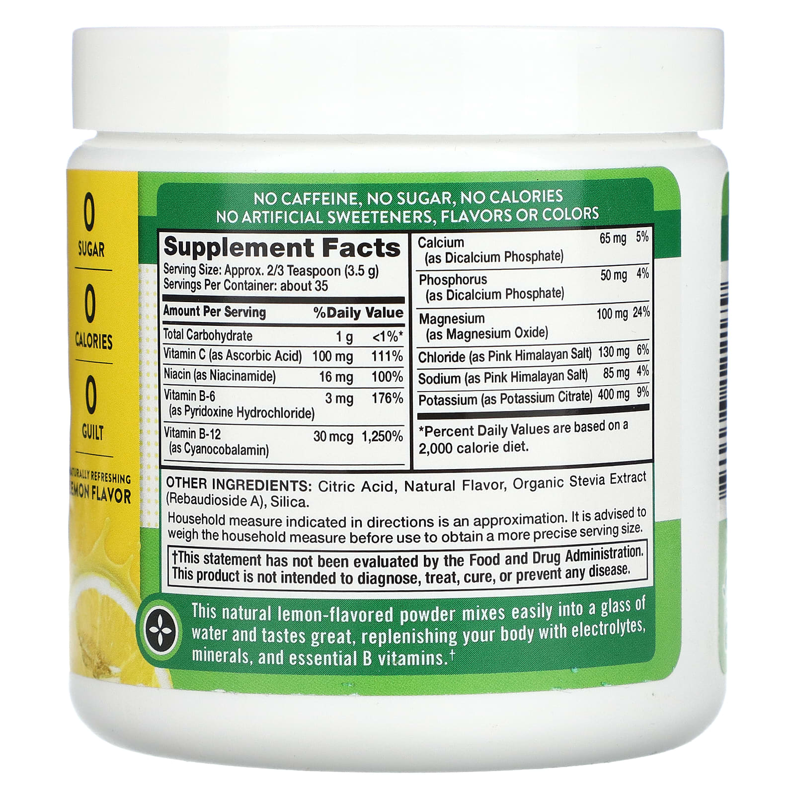 Nature's Truth, Electrolyte Hydration + B Vitamins, Powder Mix, Lemon ...