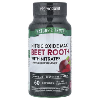 Nature's Truth, Stikstofmonoxide, Rode biet+ met nitraten, 60 Vegetarische Capsules