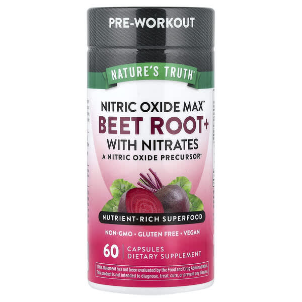 Nature's Truth, Nitric Oxide Max™, Beet Root+ with Nitrates, 60 Capsules — product photo 1