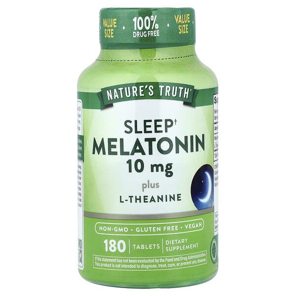 Nature's Truth, Sleep Melatonin Plus L-Theanine, 180 Tablets — product photo 1