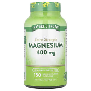 Nature's Truth, Magnésium, Extrapuissant, 400 mg, 150 capsules à libération rapide