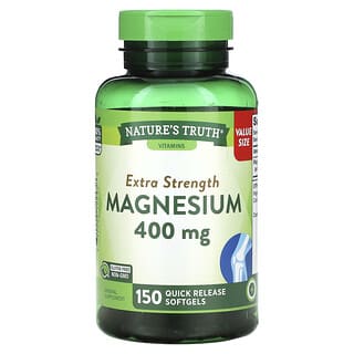 Nature's Truth, Magnesio, Concentración extra, 400 mg, 150 cápsulas blandas de liberación rápida