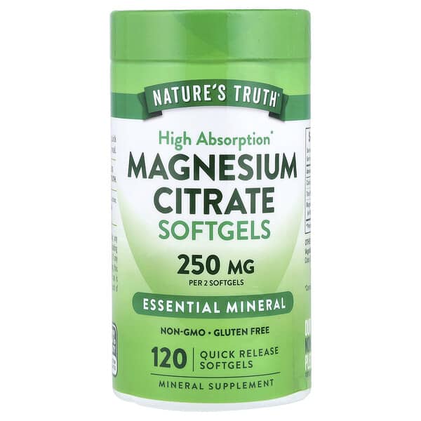Nature's Truth, Magnesium Citrate, 120 Quick Release Softgels (125 mg per Softgel) — product photo 1