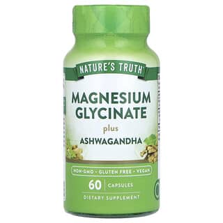 Nature's Truth, Glycinate de magnésium et ashwagandha, 60 capsules