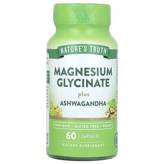 Nature's Truth, Glycinate de magnésium et ashwagandha, 60 capsules