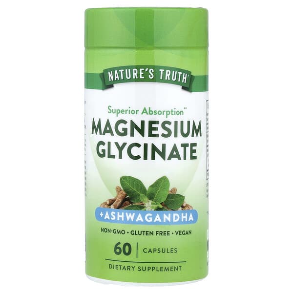 Nature's Truth, Magnesium Glycinate + Ashwagandha, 60 Capsules — product photo 1
