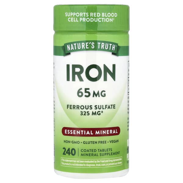 Nature's Truth, Iron, 65 mg, 240 Coated Tablets