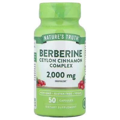 Nature's Truth, Berberine Ceylon Cinnamon Complex, 2000 mg, 50 Capsules