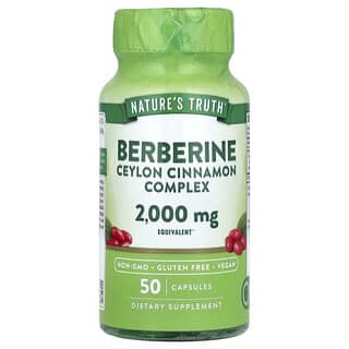 Nature's Truth, Complexe à la berbérine et à la cannelle de Ceylan, 2000 mg, 50 capsules