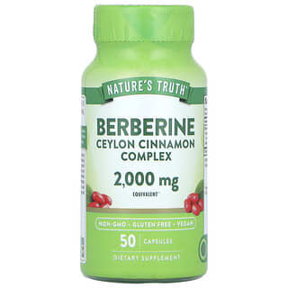 Nature's Truth, Complexe à la berbérine et à la cannelle de Ceylan, 2000 mg, 50 capsules