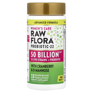 Nature's Truth, Cuidado de la mujer, Suplemento con 18 probióticos Raw Flora™, 33 cápsulas veganas