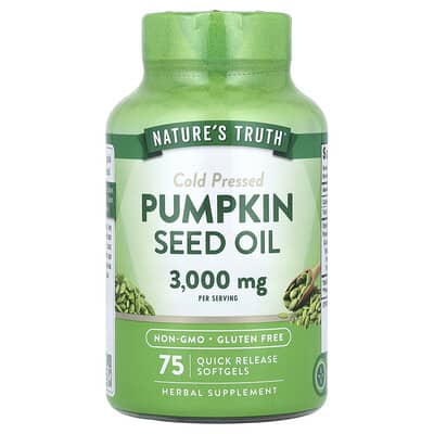 Nature's Truth, Pumpkin Seed Oil, Cold Pressed, 3000 mg, 75 Immediate-Release Softgels (1,000 mg each softgel)