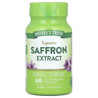 Nature's Truth, Extracto de azafrán supremo, 88,5 mg, 60 cápsulas de liberación rápida