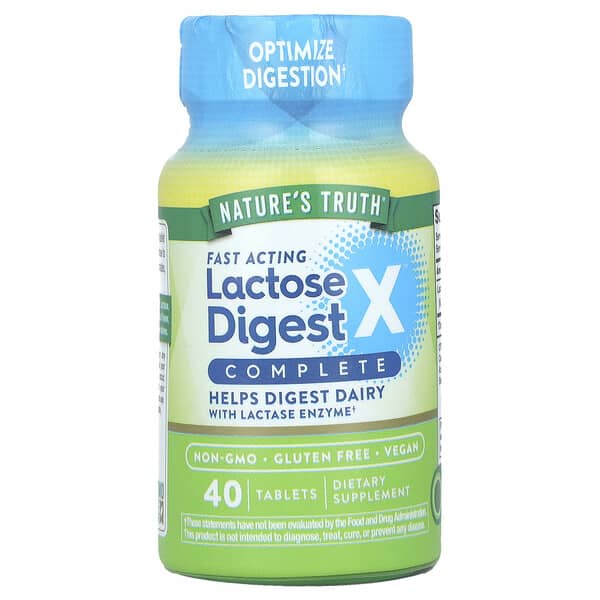 Fast Acting Lactose Digest X™ Complete, 40 Tablets (90 mg per Tablet)