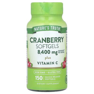 Nature's Truth, Cranberry Softgels with Vitamin C, 150 Quick-Release Softgels