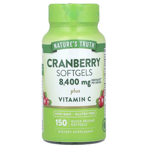 Cranberry Softgels Plus Vitamin C, 150 Quick Release Softgels