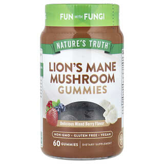 Nature's Truth, Lion's Mane Mushroom Gummies, Delicious Mixed Berry, 60 Gummies