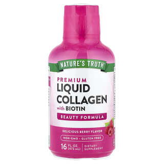 Nature's Truth, Premium Liquid Collagen With Biotin, flüssiges Kollagen mit Biotin, köstliche Beere, 473 ml (16 fl. oz.)