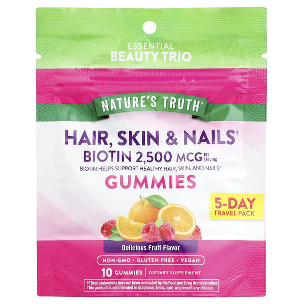 Hair, Skin & Nails, Delicious Fruit, 10 Gummies