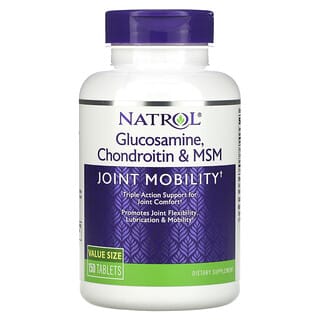 Natrol, الجلوكوزامين، الشوندروتن و MSM، مقدار 150 قرص