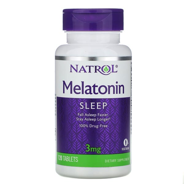 Natrol‏, מלטונין, 3 מ"ג, 120 טבליות