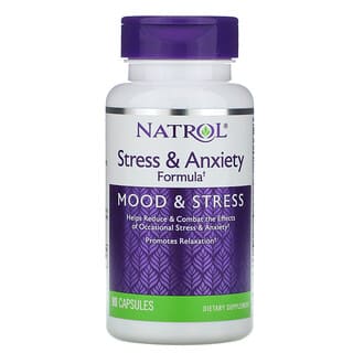 Natrol, Fórmula Para Estresse e Ansiedade, 90 Cápsulas