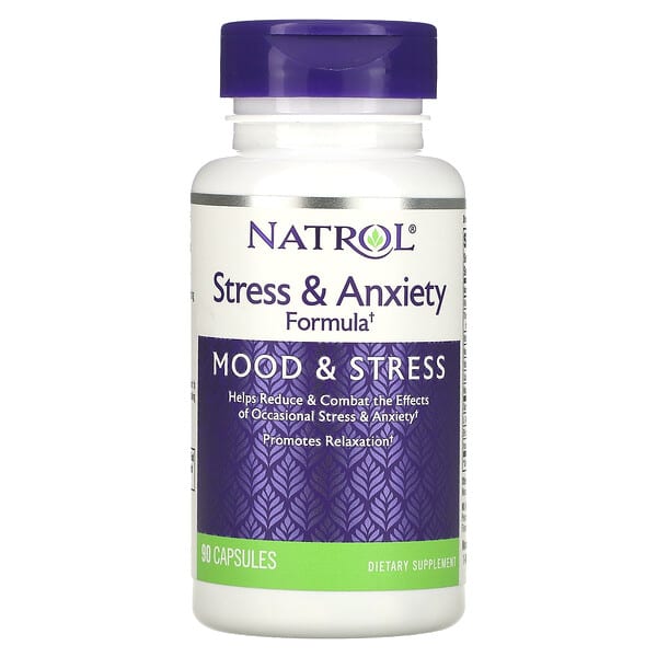 Natrol‏, تركيبة الإجهاد والقلق، المزاج والإجهاد، 90 كبسولة