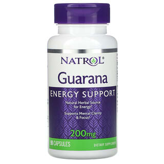 Natrol, Guaraná, 200 mg, 90 cápsulas