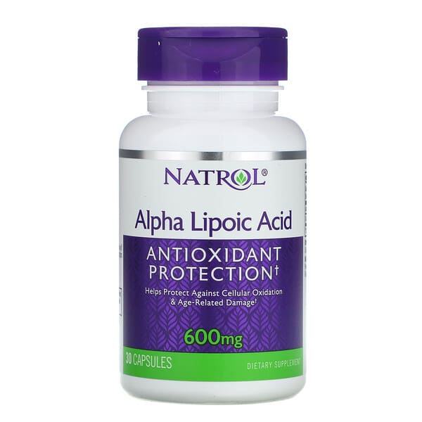 Natrol‏, חומצה אלפא ליפואית, 600 מ"ג, 30 כמוסות