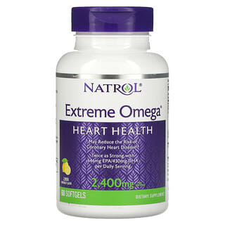 Natrol, Extreme Omega, со вкусом лимона, 1200 мг, 60 мягких желатиновых капсул