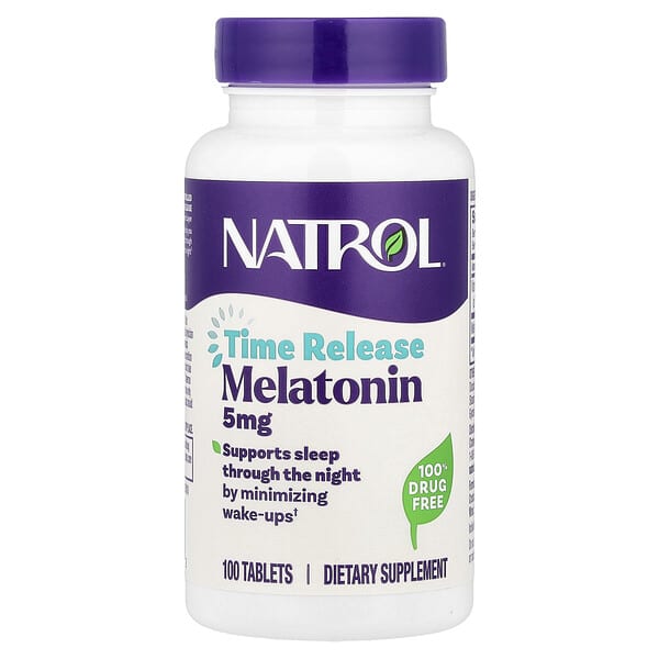 Natrol Melatonin, Time Release, 5 mg, 100 Tablets
