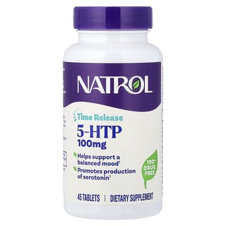 Natrol, 5-HTP, tidsbegränsad frisättning, 100 mg, 45 tabletter
