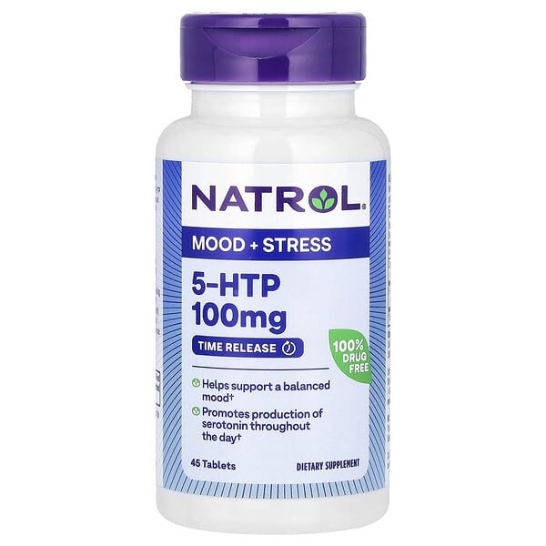 Natrol, 5-HTP, Time Release, 100 mg, 45 Tablets