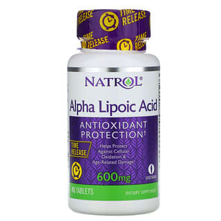 Natrol, Acide alpha lipoïque, libération retardée, 600 mg, 45 comprimés