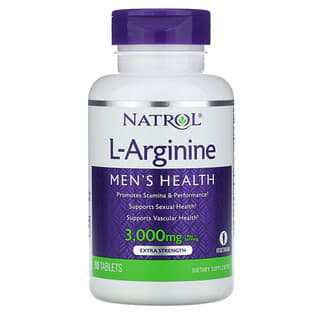 Natrol, L-Arginina, Força Extra, 1.000 mg, 90 Comprimidos