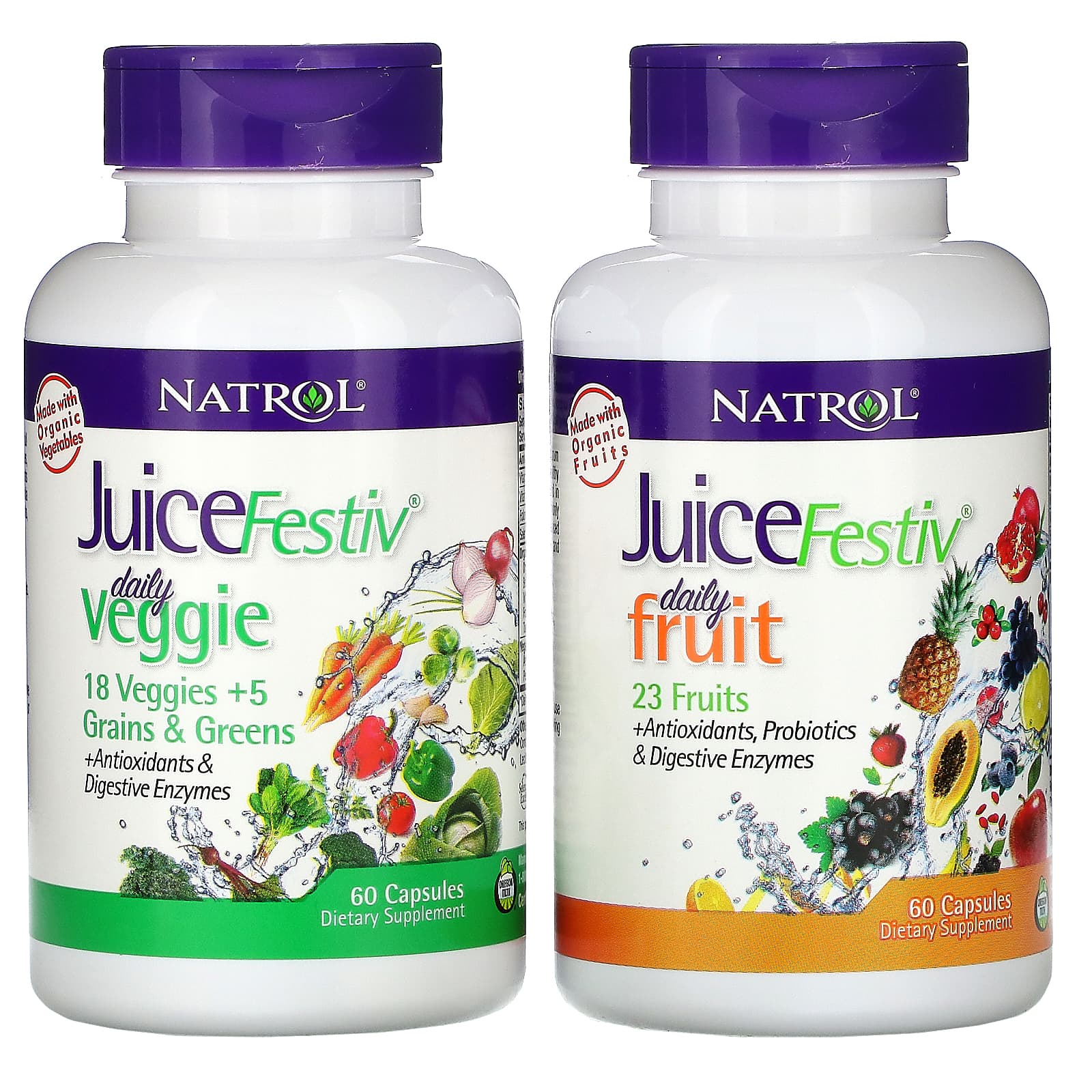 Natrol, JuiceFestiv, 2 Bottles, 60 Capsules Each