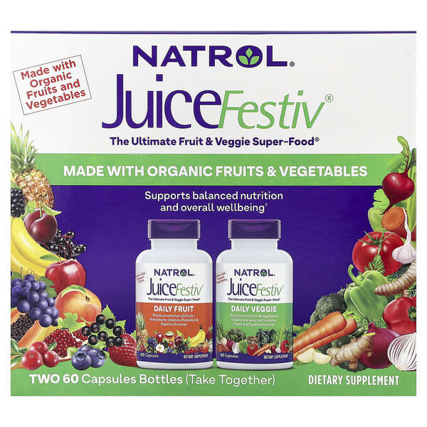 Natrol, JuiceFestiv®，2 瓶，每瓶 60 粒