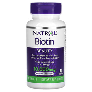 Natrol, Biotin، القوة القصوى 10000 مكجم، 100 قرص