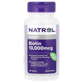 Natrol, Beauty, Biotina, 10.000 mcg, 100 Comprimidos